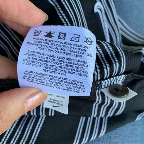 WOMEN’S Nike golf black with white stripes shirt L - Picture 5 of 8